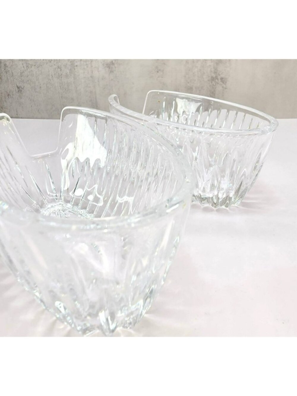 Princess House Spoon Rests Heavy Glass Oval Starburst Set Of 2 Vintage VL5074 - Picture 2 of 7